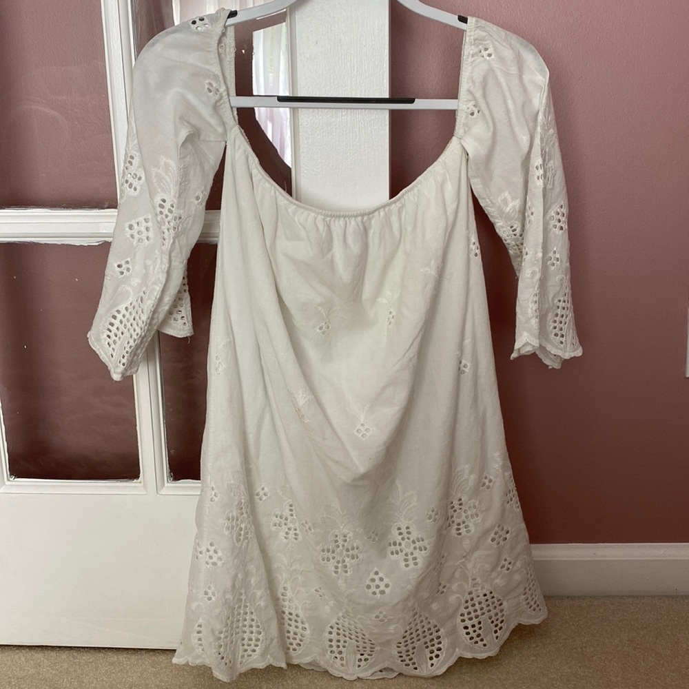 Eyelet Off-the-Shoulder Dress